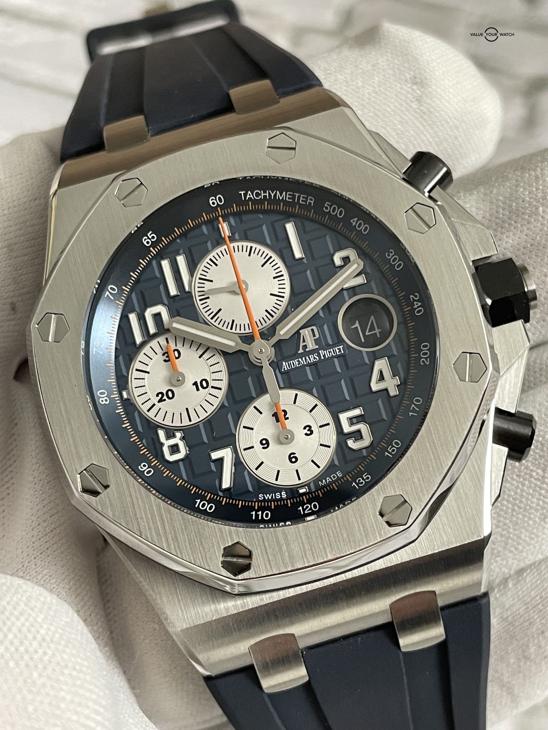 Audemars Piguet Royal Oak Offshore Chronograph 42mm AP Navy Steel – 26470ST.OO.A027CA.01 – Full Set Incredible Condition! - Image 4