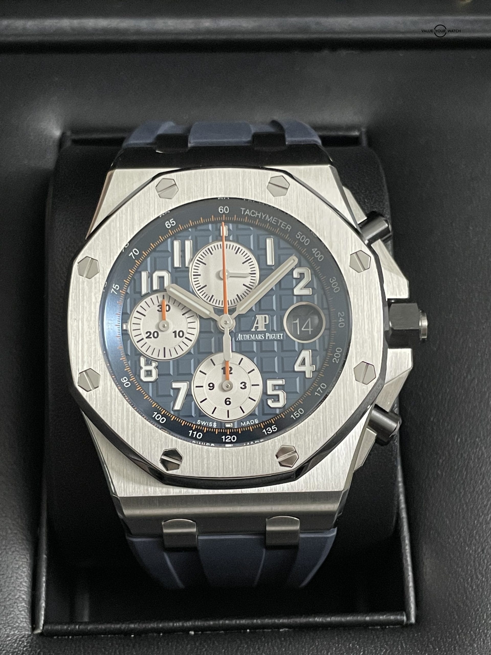Audemars Piguet Royal Oak Offshore Chronograph 42mm AP Navy Steel – 26470ST.OO.A027CA.01 – Full Set Incredible Condition! - Image 3
