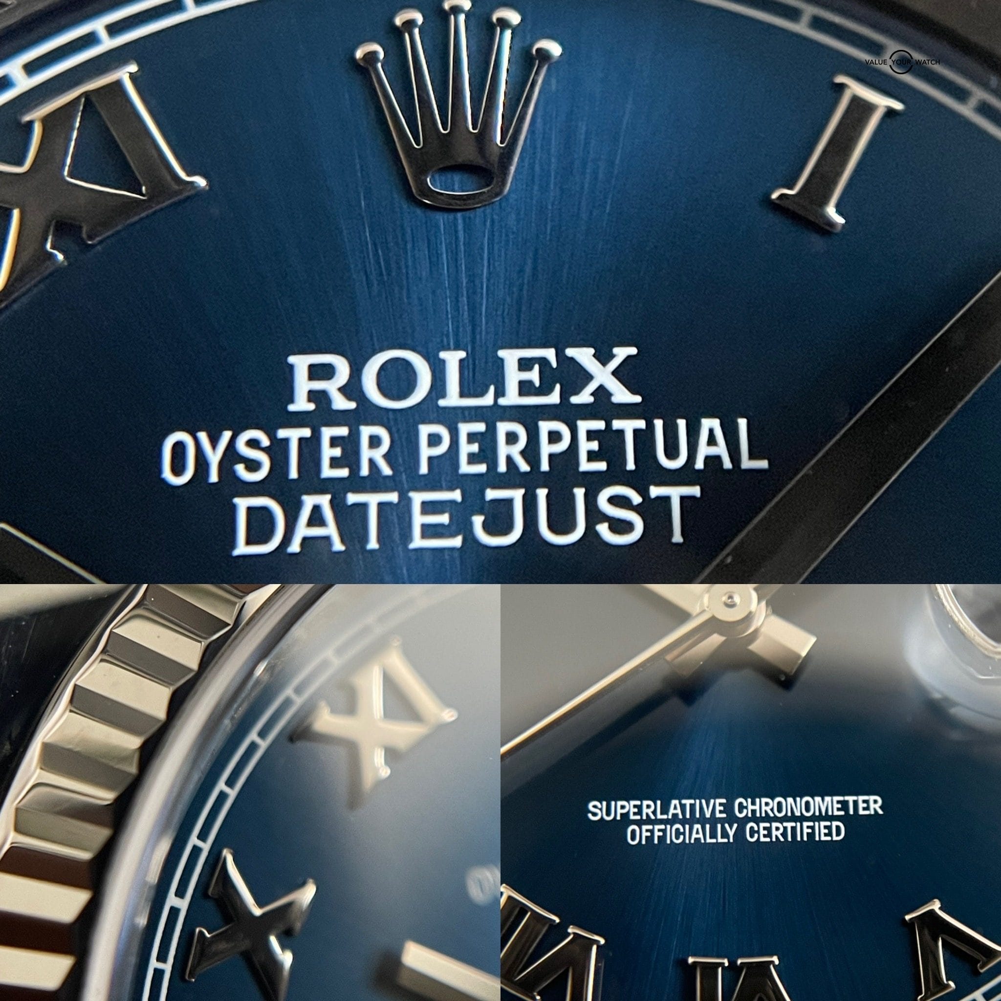 Rolex DateJust 36mm DJ36 Blue Roman Numerals Steel Gold Fluted Bezel – 116234 – 2015 Complete Set! - Image 8