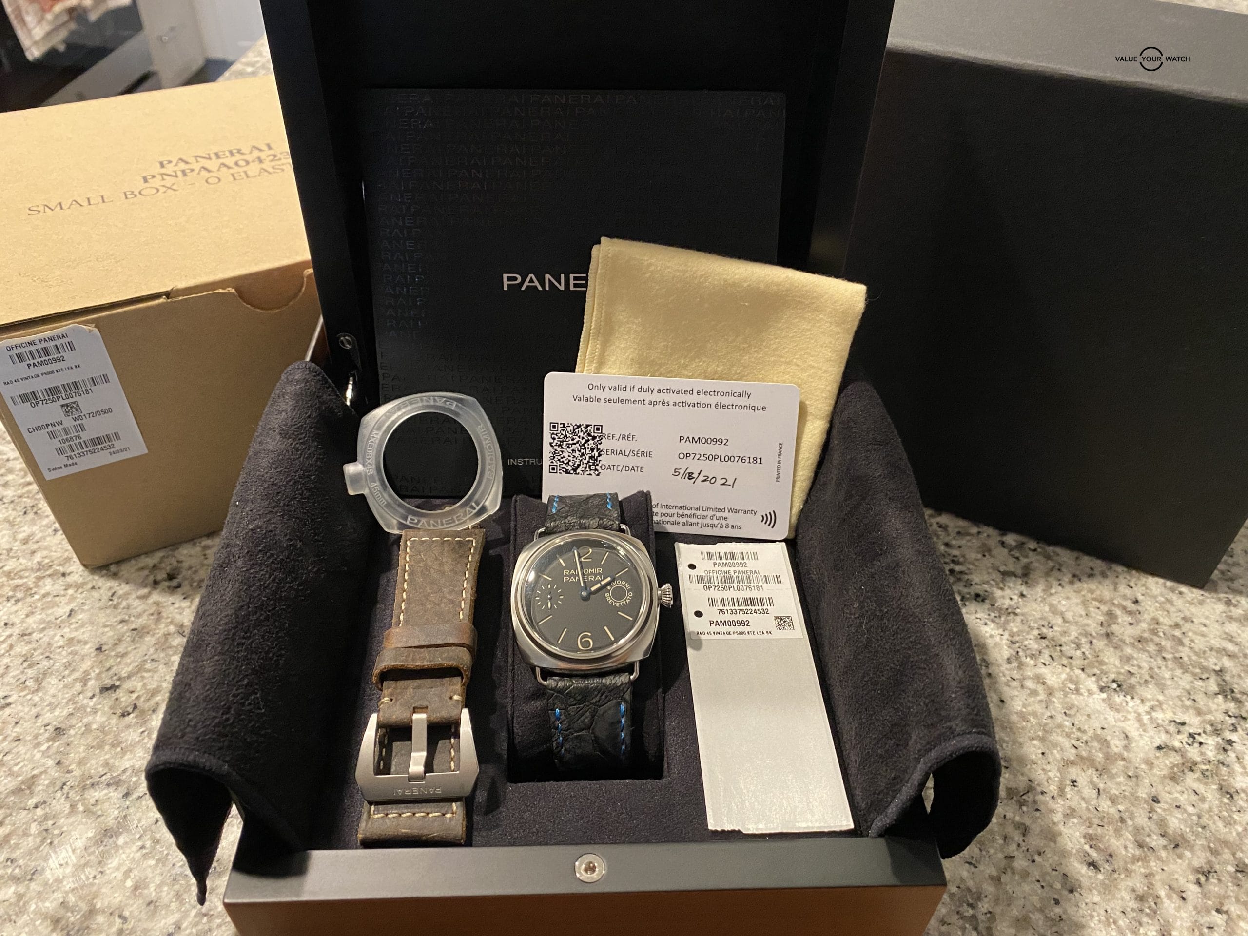 Panerai Radiomir 8 Days PAM00992 45mm Manual Wind Complete Set 2021 - Image 9