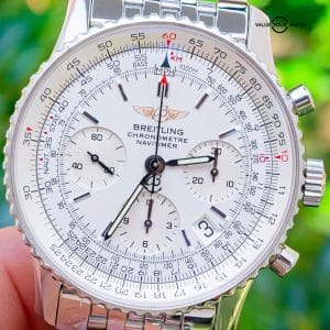 Breitling Navitimer 42 Silver Dial Bracelet Boxes Chronograph Automatic A23322
