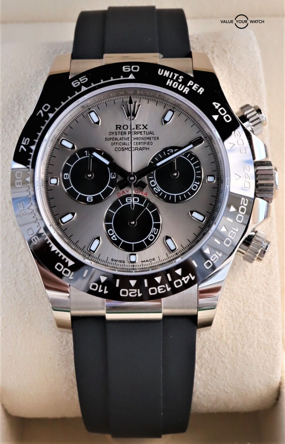 ROLEX Daytona Oysterflex 116519LN 40mm 18K White Gold 2022 BOXES/PAPERS - Image 2