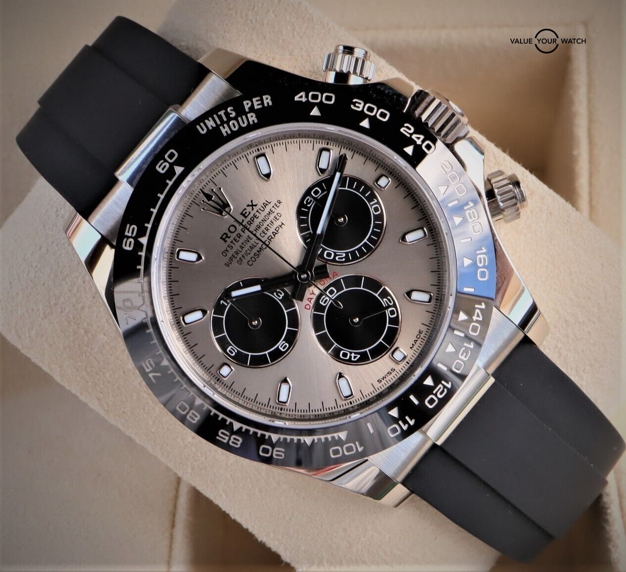 ROLEX Daytona Oysterflex 116519LN 40mm 18K White Gold 2022 BOXES/PAPERS - Image 4