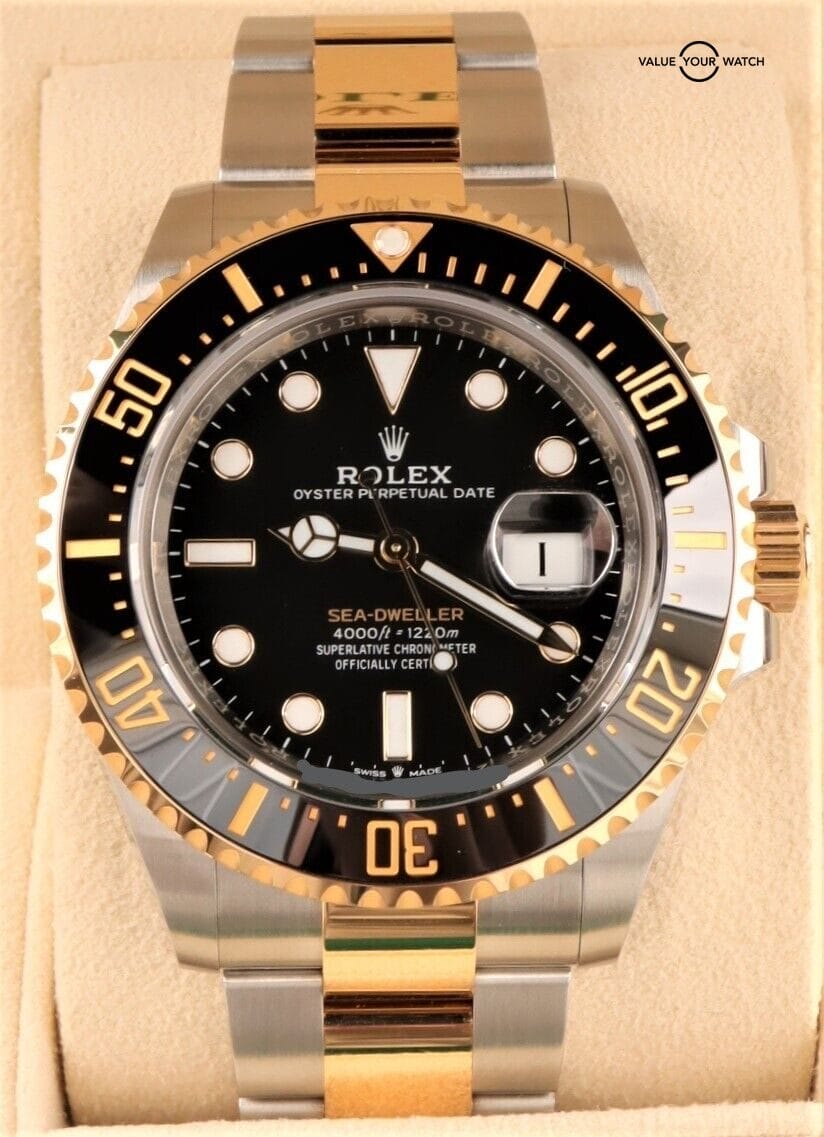 Rolex Sea-Dweller 126603 43mm 18K Two Tone Yellow Gold Black Dial 2021 B&P!