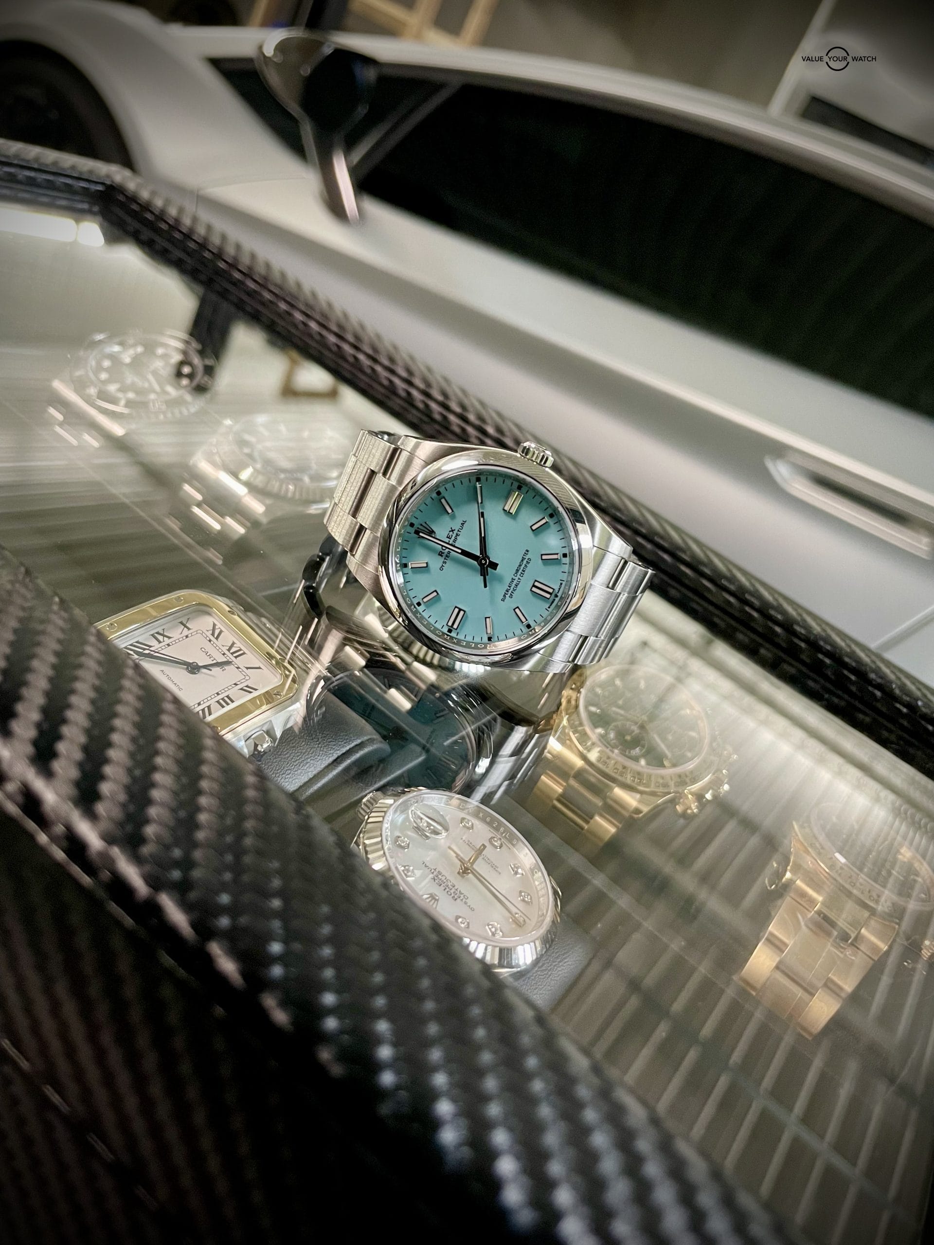 Rolex Oyster Perpetual 36mm Turquoise Blue Tiffany Dial 126000 Complete 2022 - Image 5