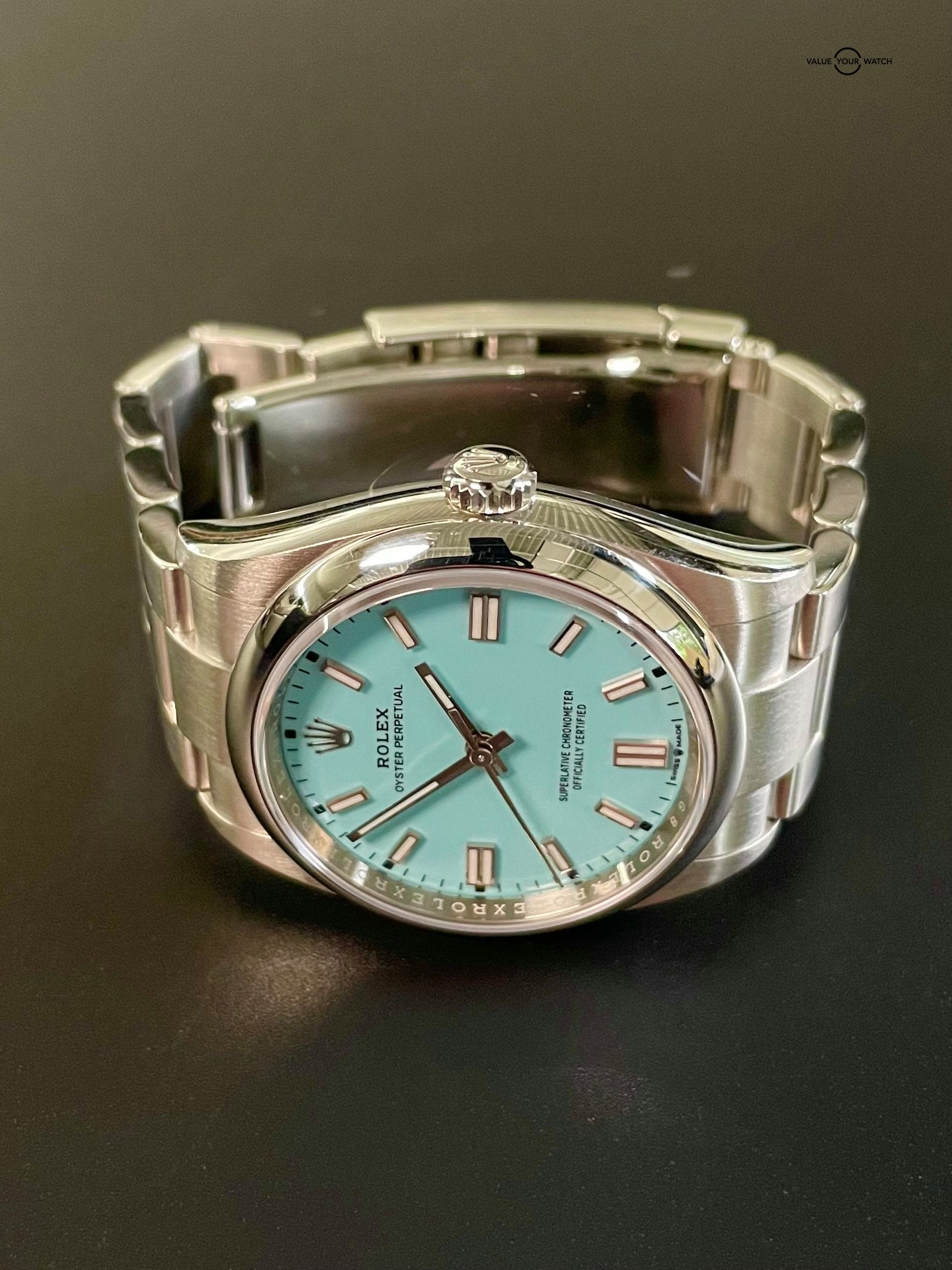 Rolex Oyster Perpetual 36mm Turquoise Blue Tiffany Dial 126000 Complete 2022 - Image 11