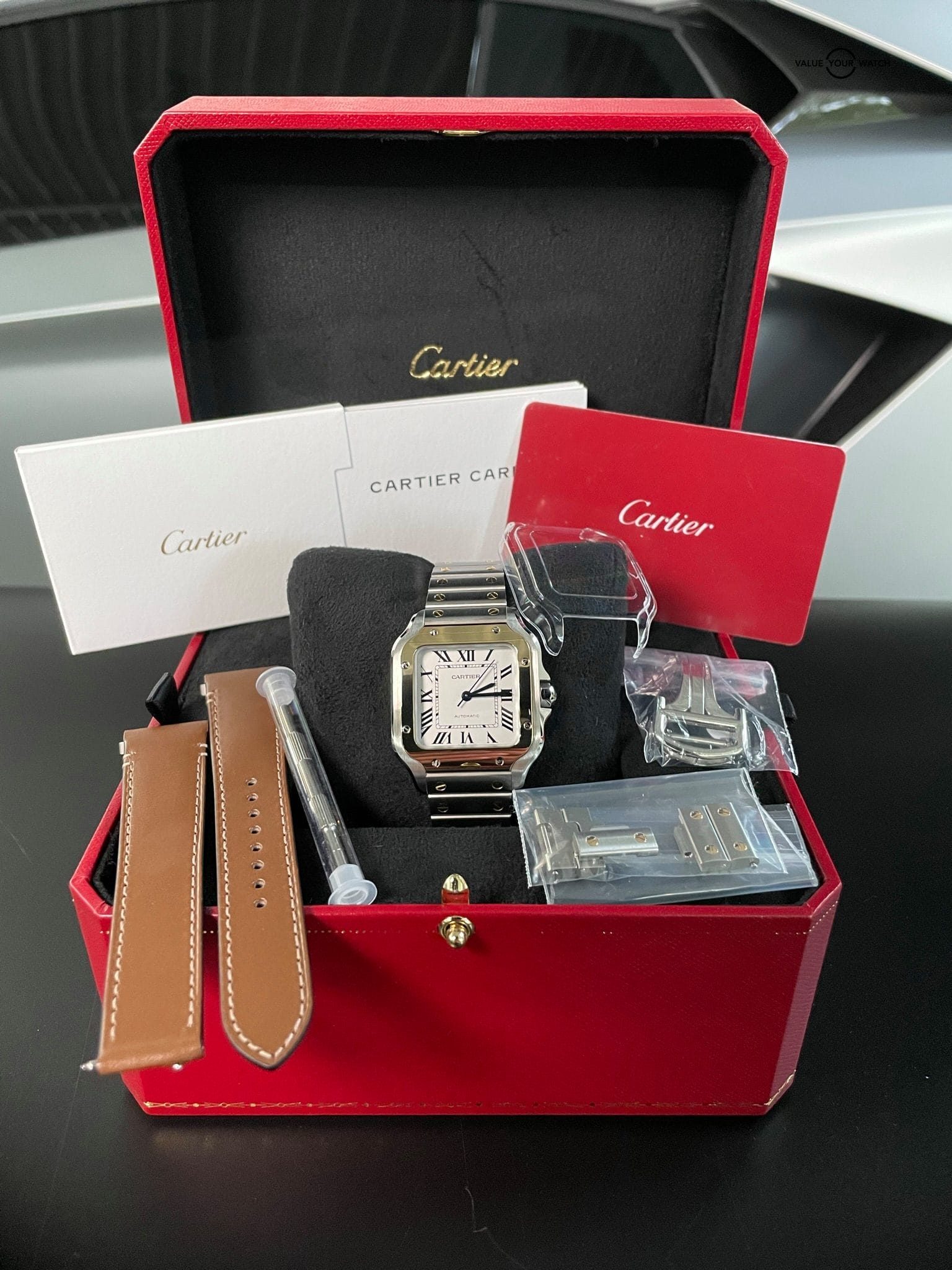 2022 NEW CartierSantos 35mm Medium Silver & 18k Gold Watch W2SA0007 - Image 8