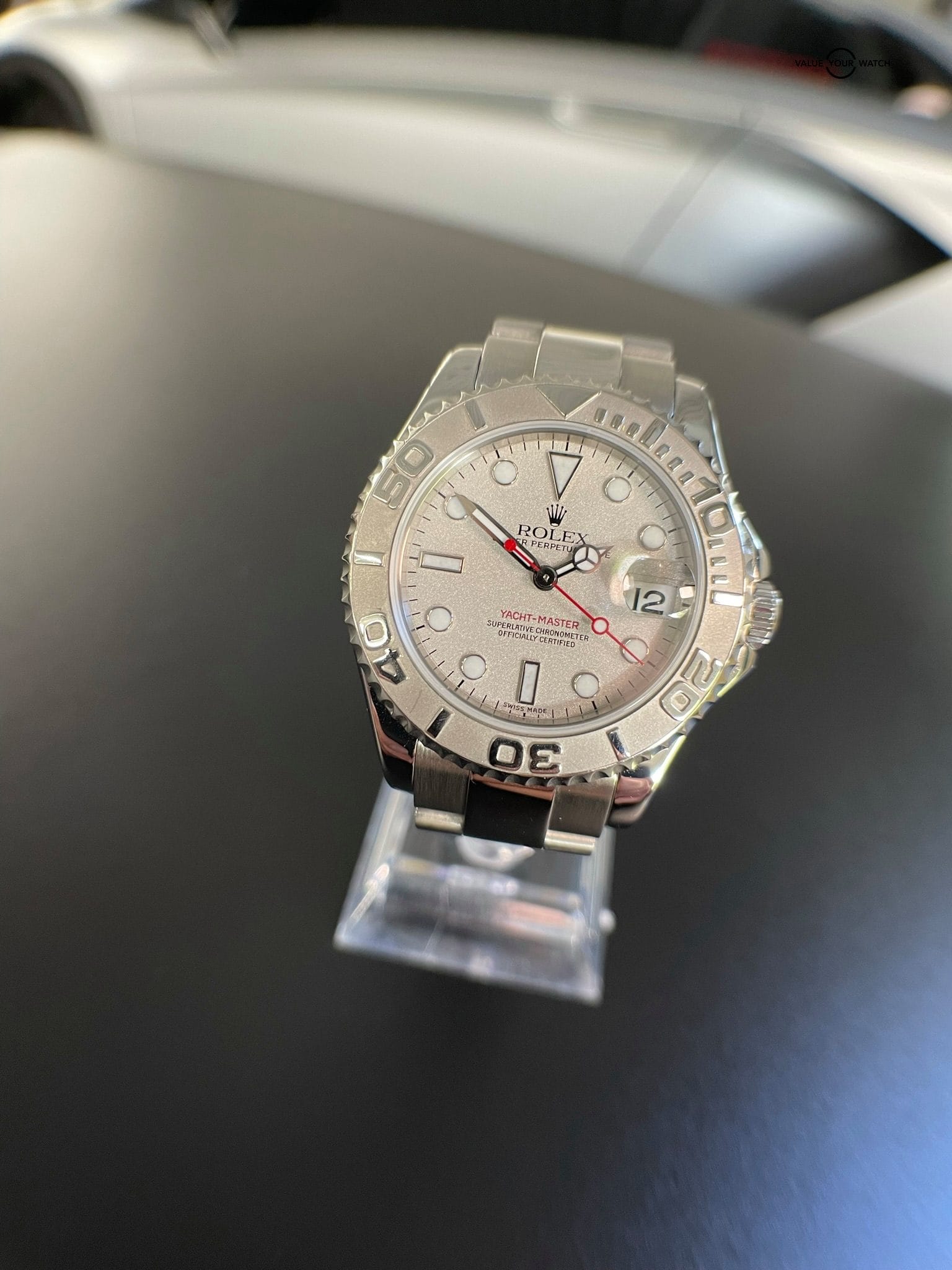 Rolex Yacht-Master Steel & Platinum Silver Dial 35mm Watch Y 168622 - Image 2