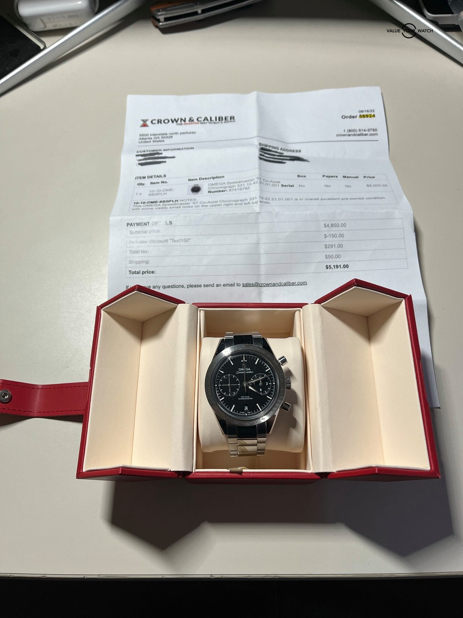 Omega Speedmaster ‘57 Co-Axial Chronometer Chronograph Black Dial $9K MSRP!! - Image 9