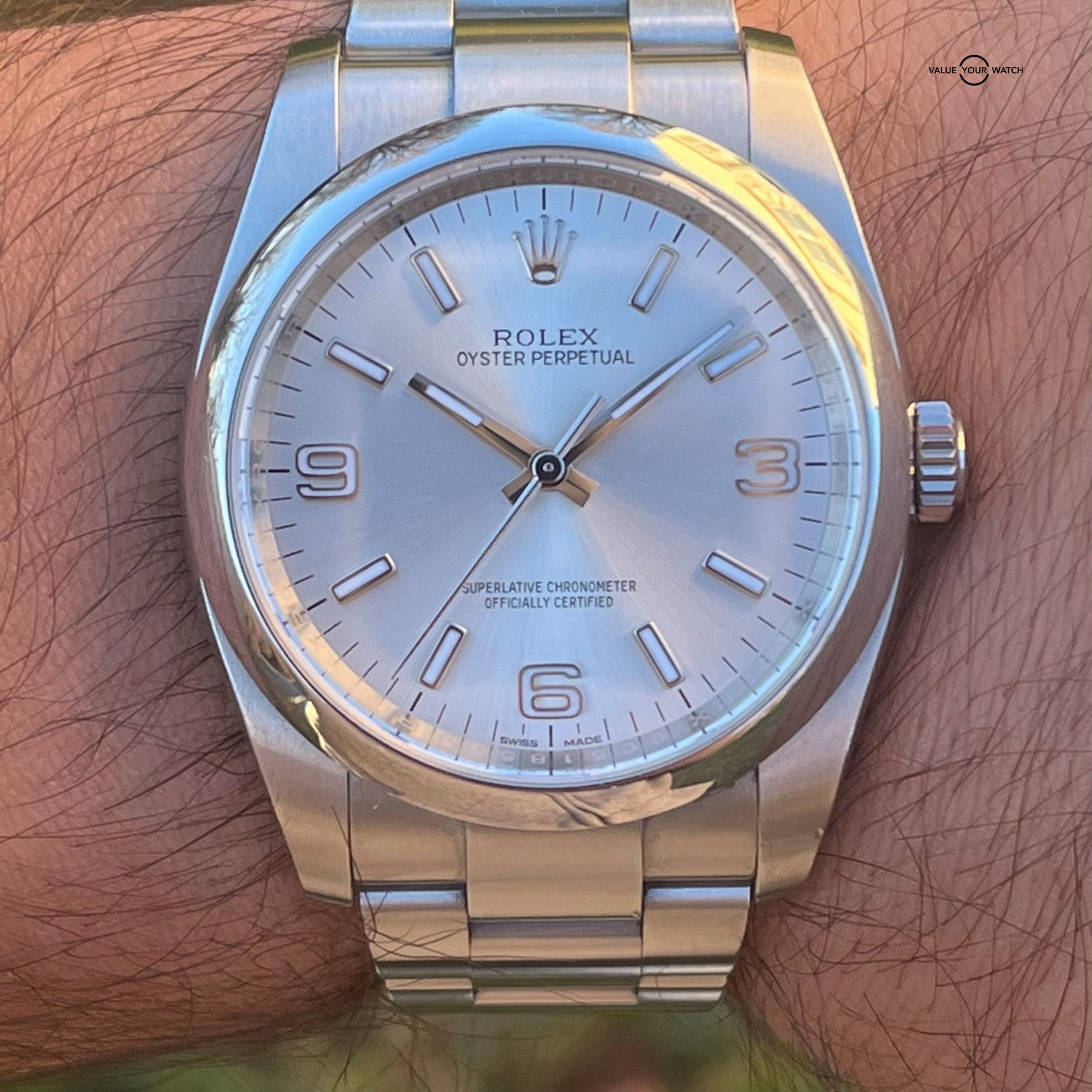 Rolex Oyster Perpetual 116000 Silver Dial w/2020 Warranty Card - Image 3