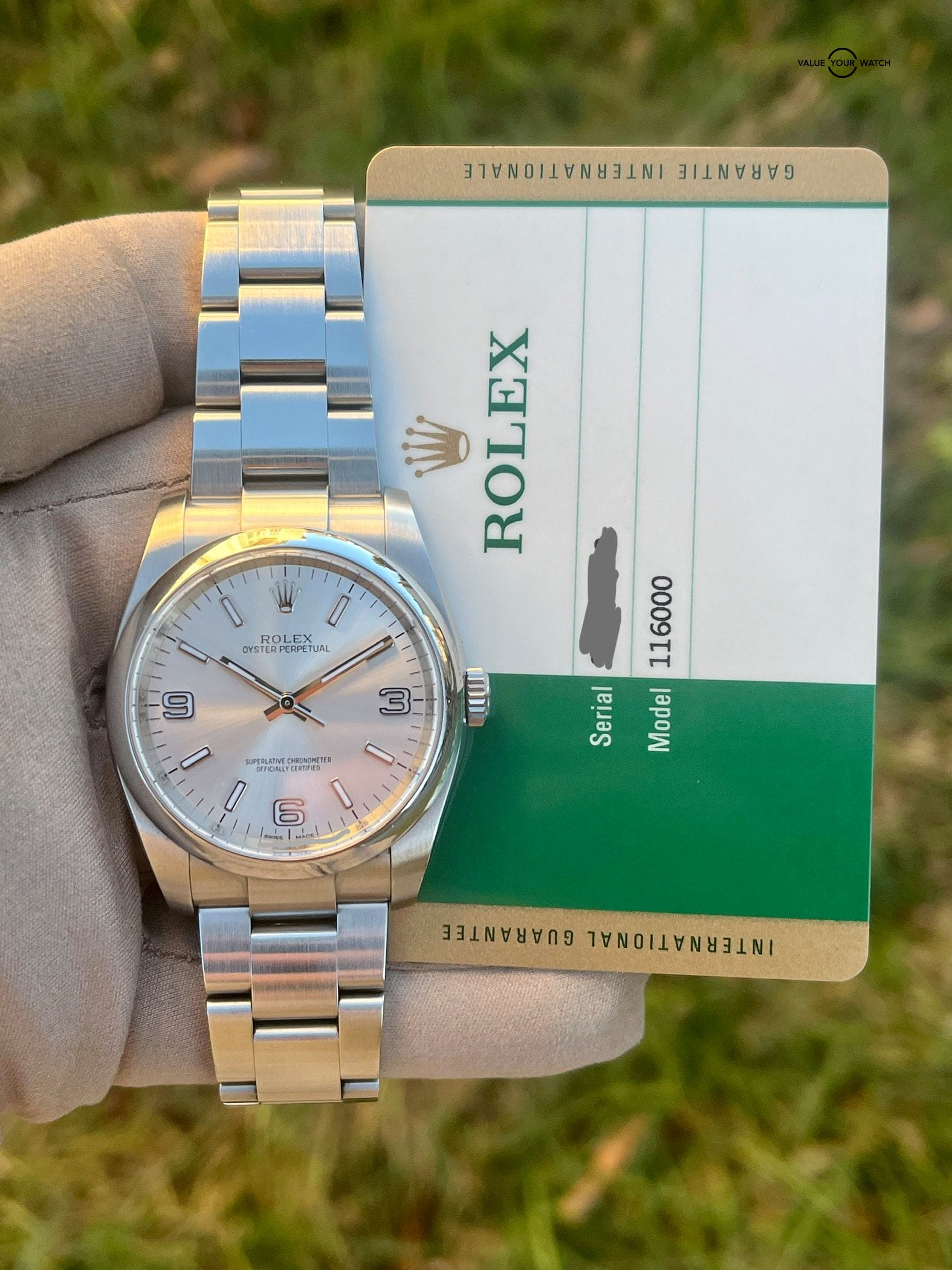 Rolex Oyster Perpetual 116000 Silver Dial w/2020 Warranty Card - Image 12