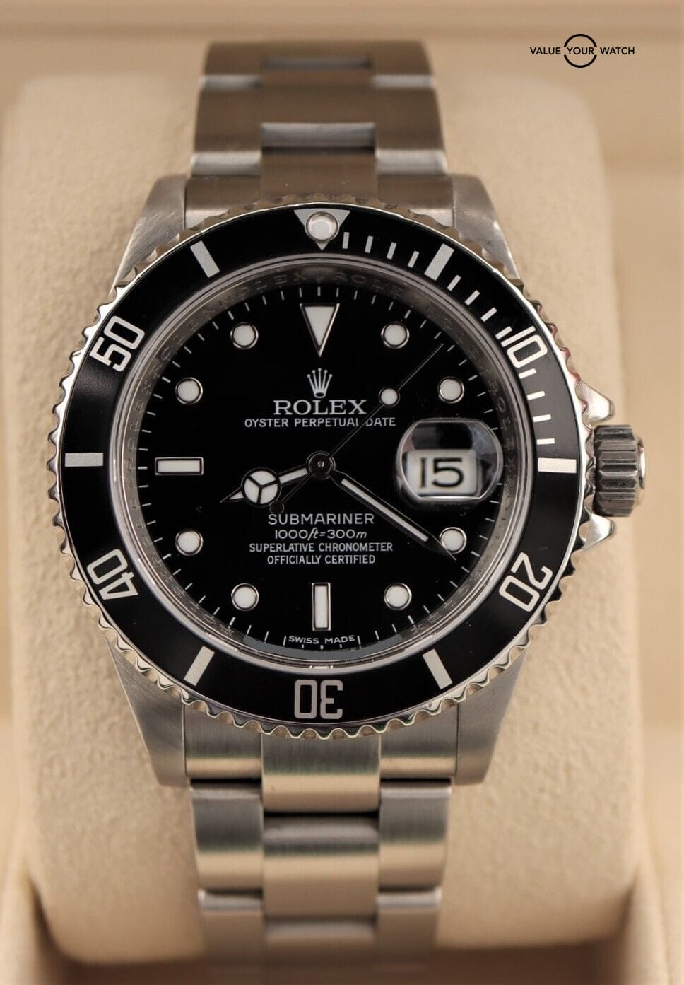 Rolex Submariner Date 16160 40mm No Holes Black Dial RARE Scrambled Serial