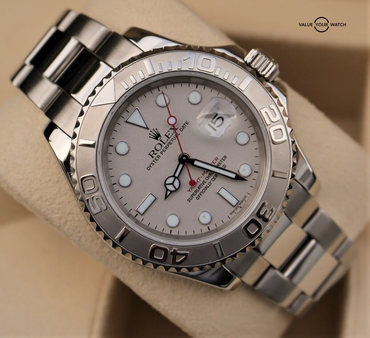 Rolex Yacht-Master 16622 40mm Stainless Steel Platinum Bezel - Image 4