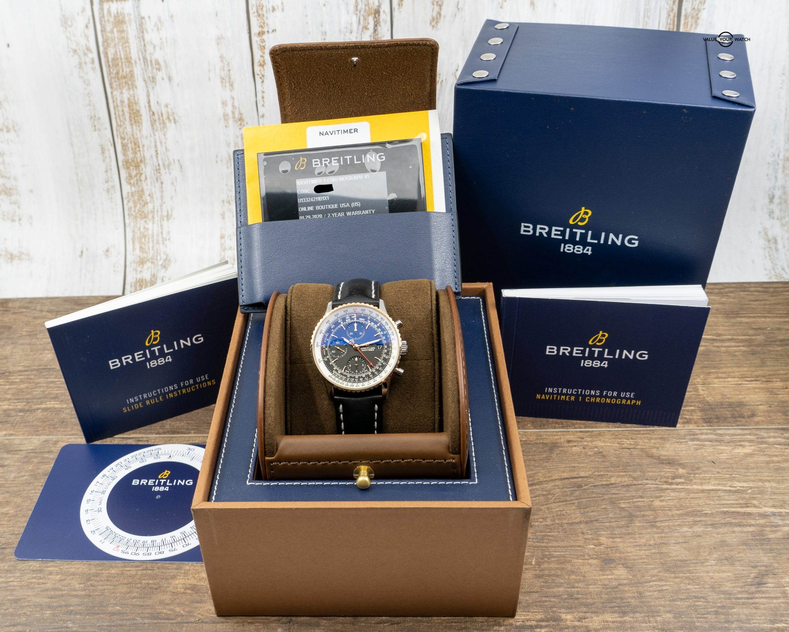 Breitling Navitimer 1 Chronograph 41mm Black Dial Steel & Rose Gold Men's Watch - Image 2