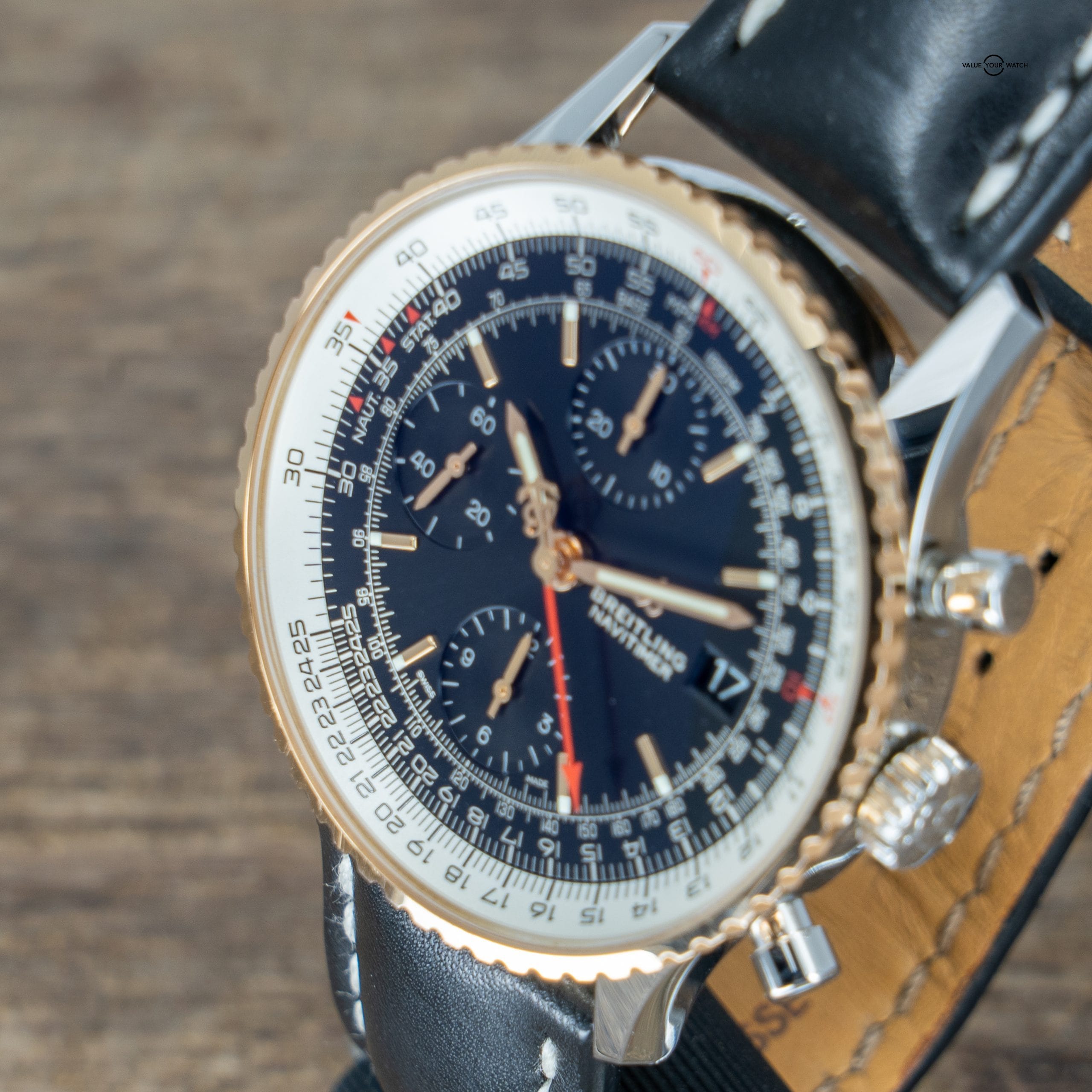 Breitling Navitimer 1 Chronograph 41mm Black Dial Steel & Rose Gold Men's Watch - Image 4