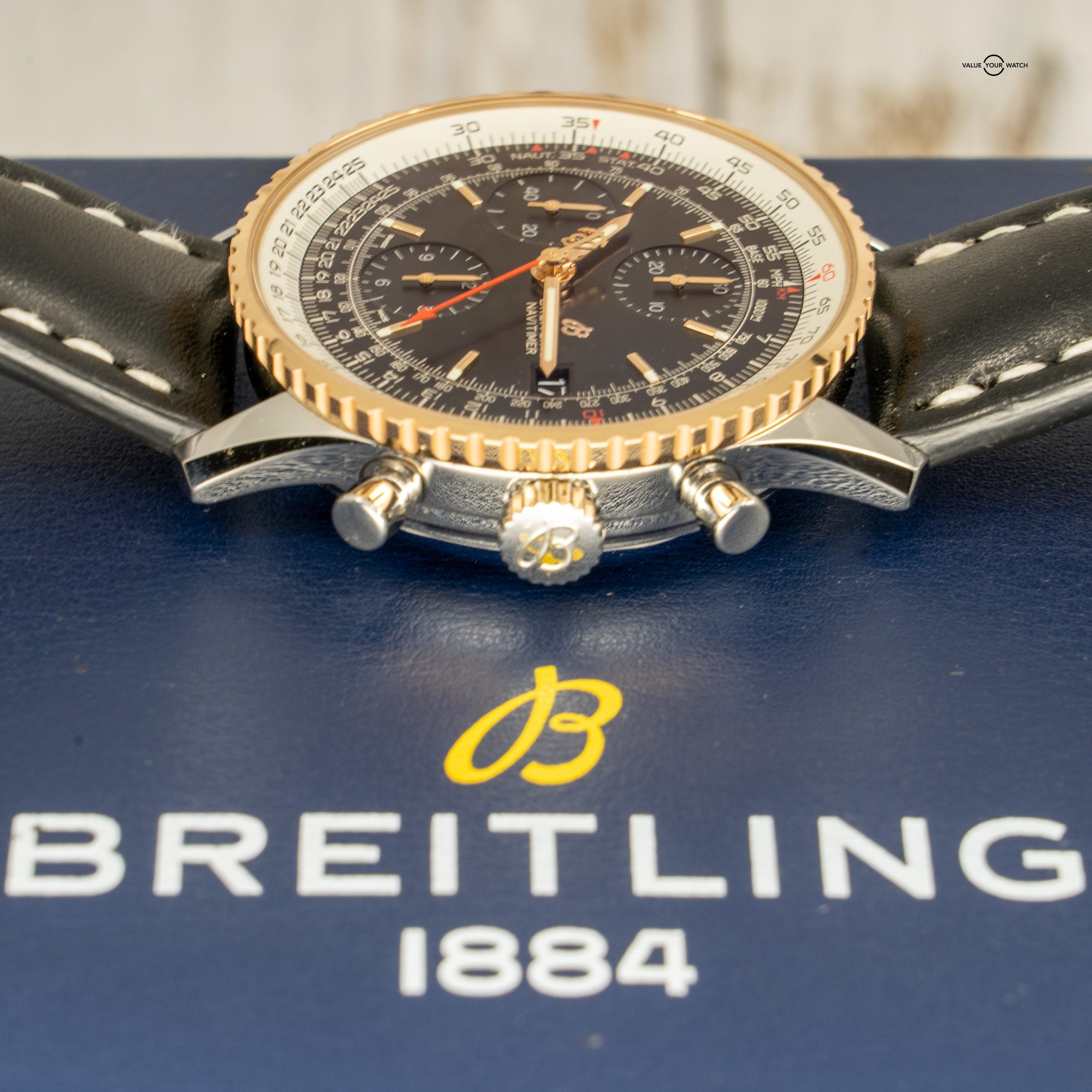Breitling Navitimer 1 Chronograph 41mm Black Dial Steel & Rose Gold Men's Watch - Image 5