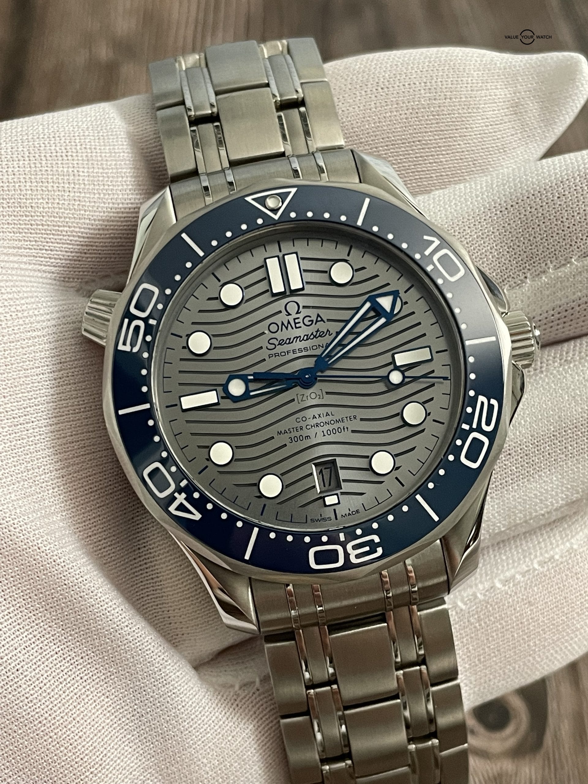 Omega Seamaster Diver 300M 42mm Rhodium Grey & Blue – BRAND NEW 2022 Full Set!