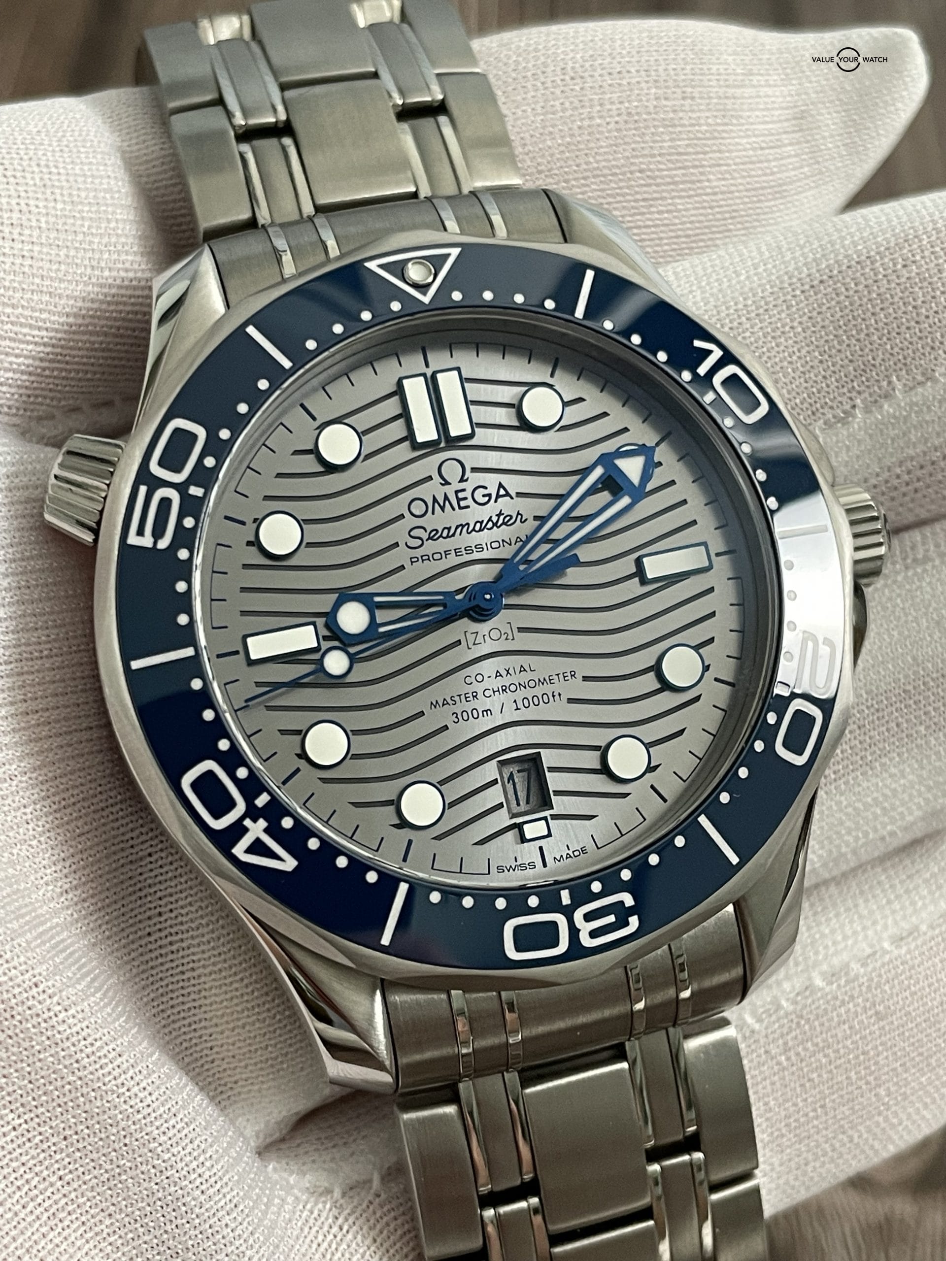 Omega Seamaster Diver 300M 42mm Rhodium Grey & Blue – BRAND NEW 2022 Full Set! - Image 4