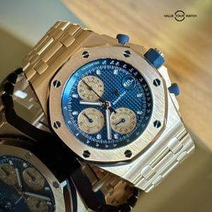 Audemars Piguet Royal Oak Offshore Flyback Chronograph “Brick” Rose Gold 42mm Blue Dial Ref 26238OR.OO.2000OR.01