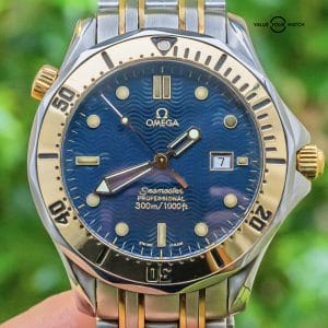 Omega Seamaster 300 M Diver Blue Dial Yellow Gold & Steel Bracelet 2342.80