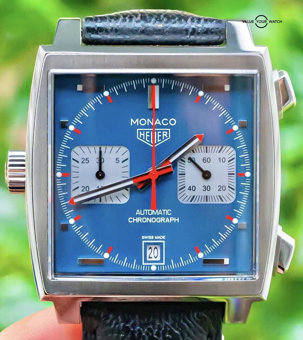Tag Heuer Monaco Calibre 11 Steve McQueen Blue Dial Deploy Card CAW211P.FC6356
