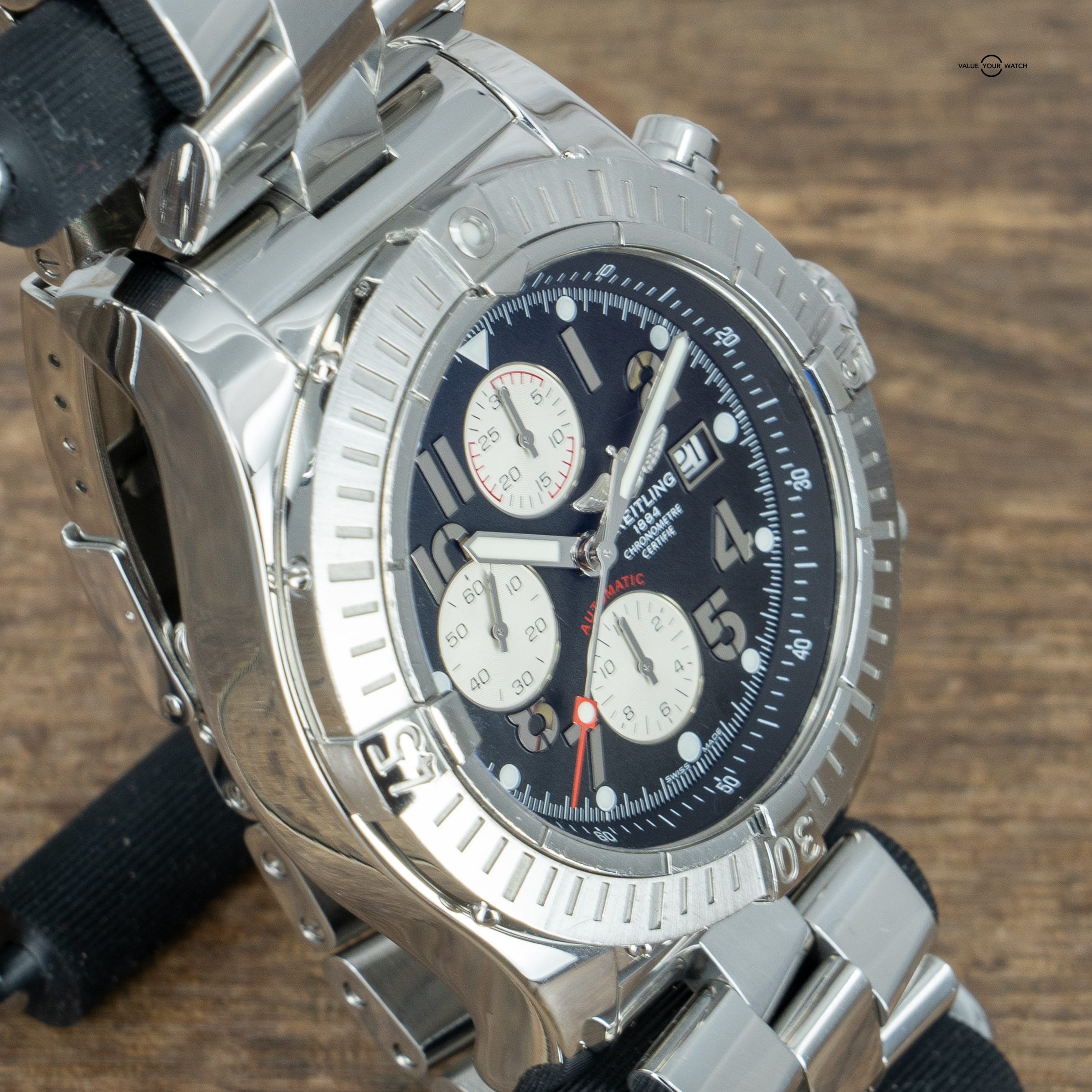 Breitling Super Avenger 48mm Stainless Steel Black Dial Watch - Image 5