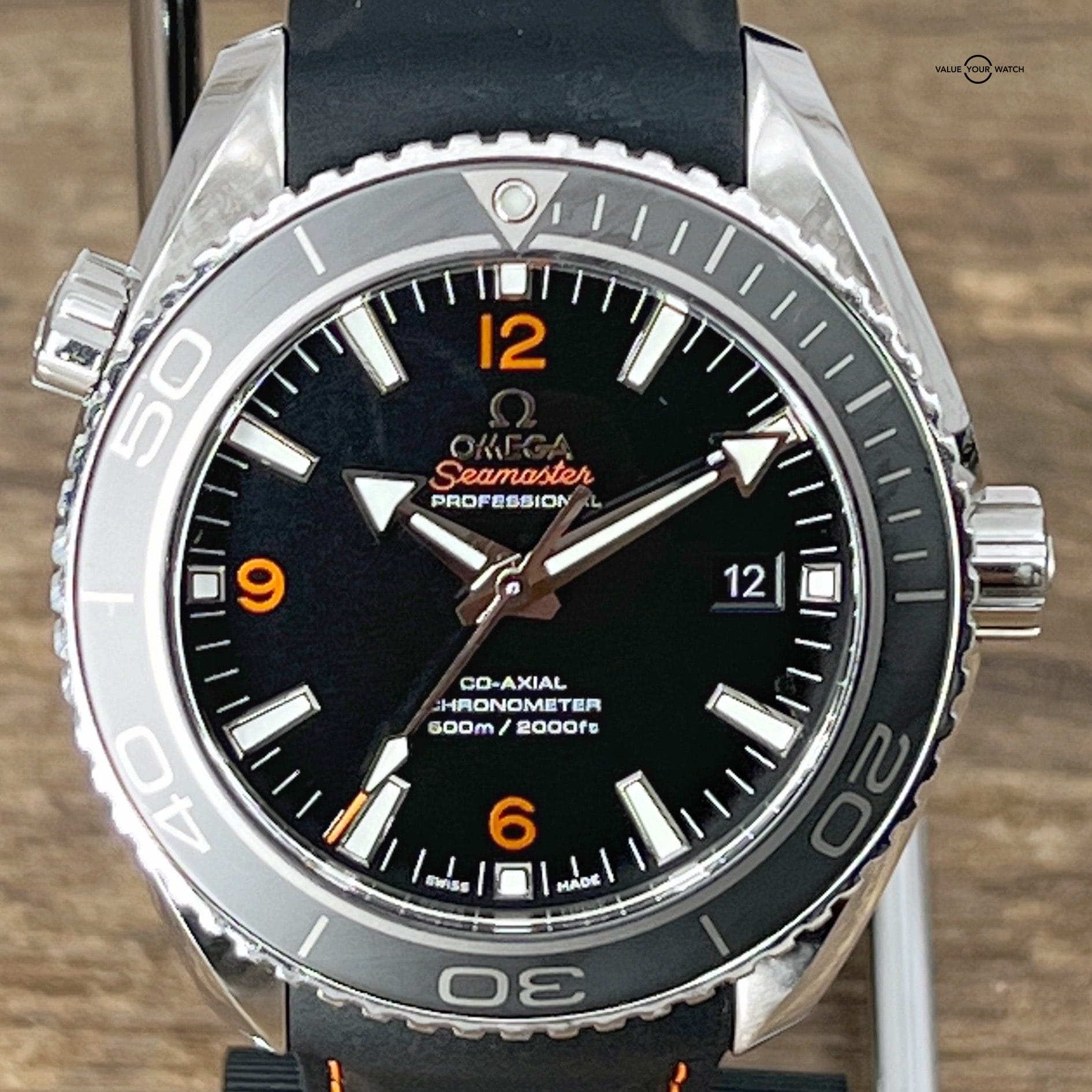 OMEGA Seamaster Planet Ocean 45mm Co-Axial Chronometer Black Dial Steel Watch