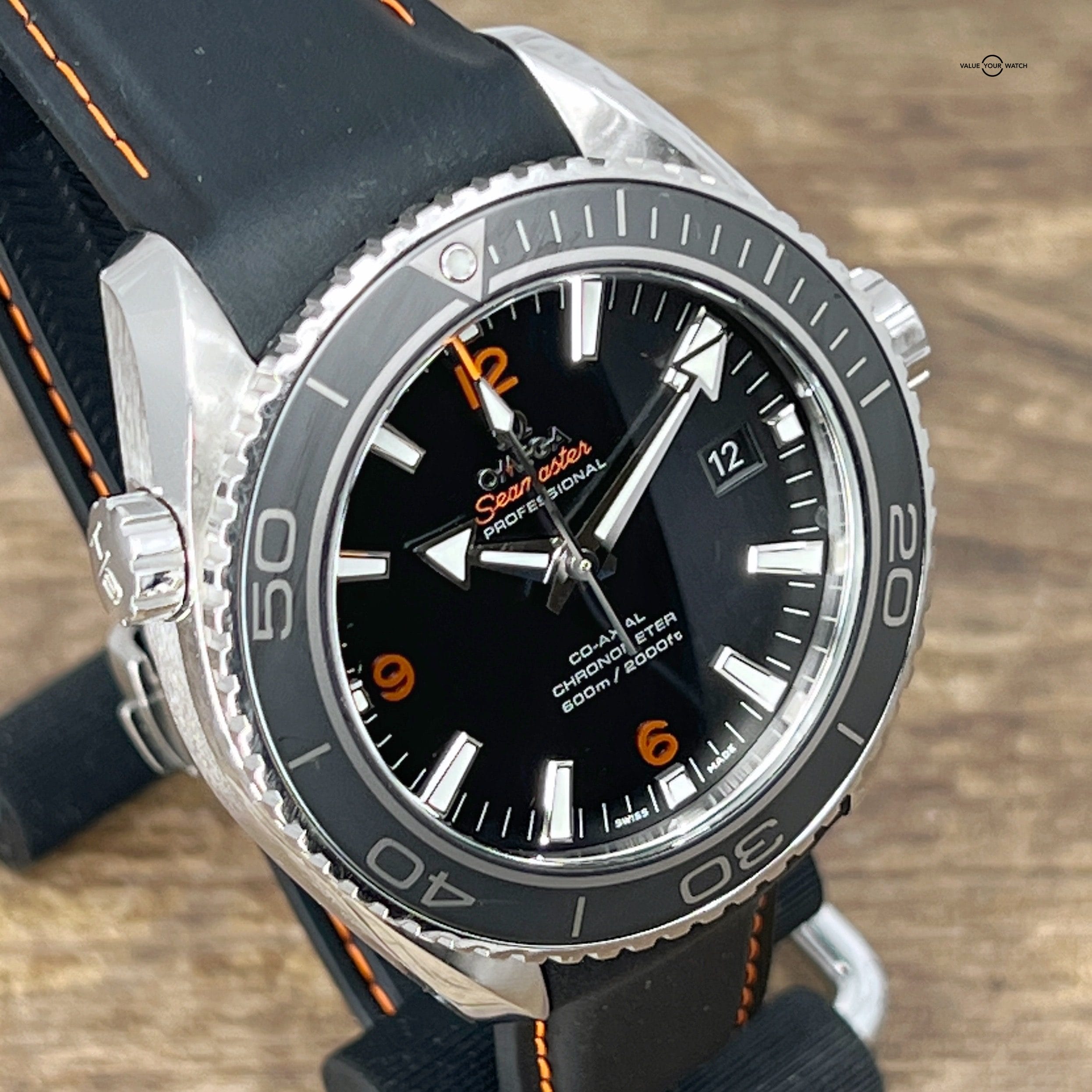 OMEGA Seamaster Planet Ocean 45mm Co-Axial Chronometer Black Dial Steel Watch - Image 5