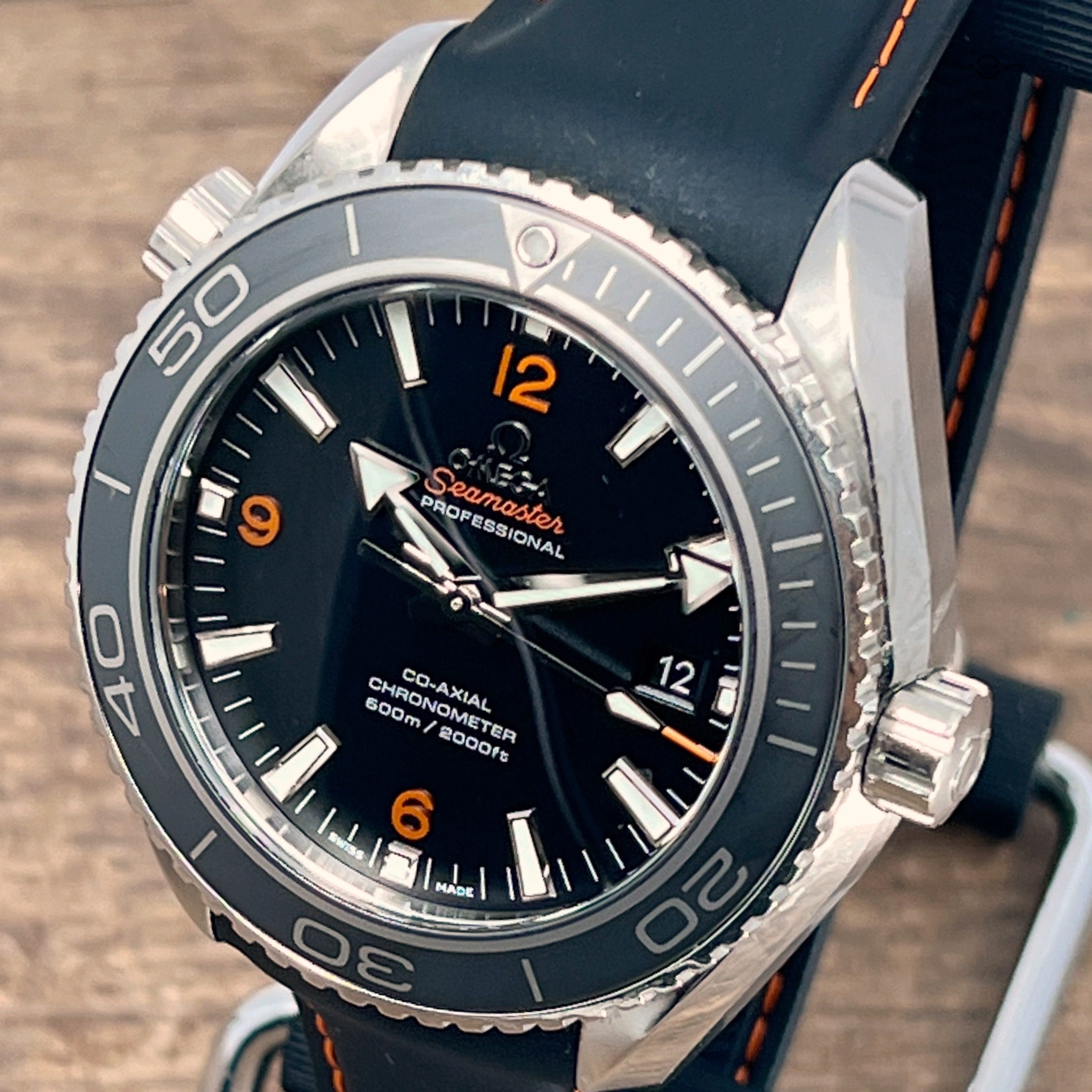 OMEGA Seamaster Planet Ocean 45mm Co-Axial Chronometer Black Dial Steel Watch - Image 4