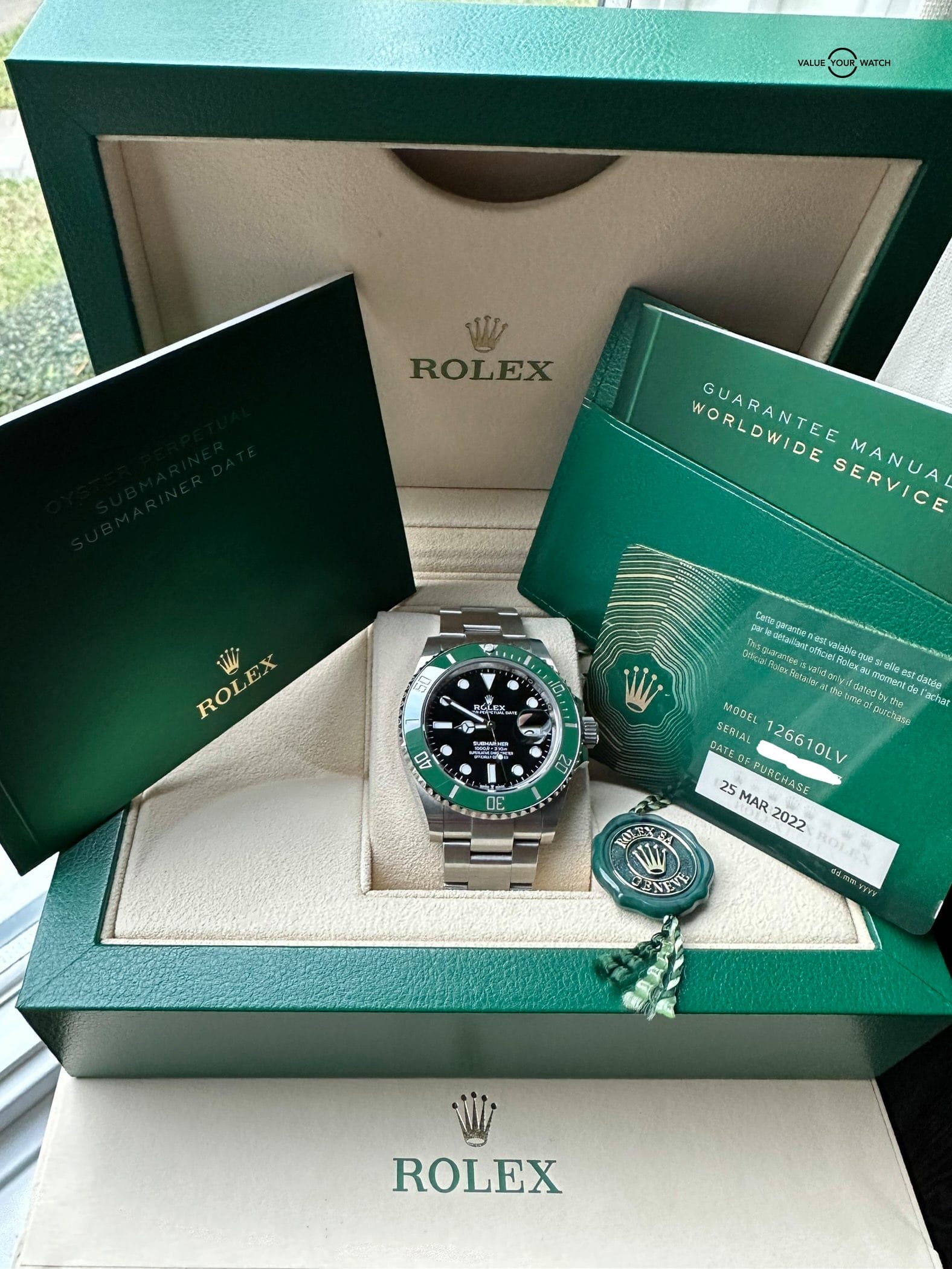 2022 PAPERS Rolex Submariner 41mm Kermit Starbucks Green Black