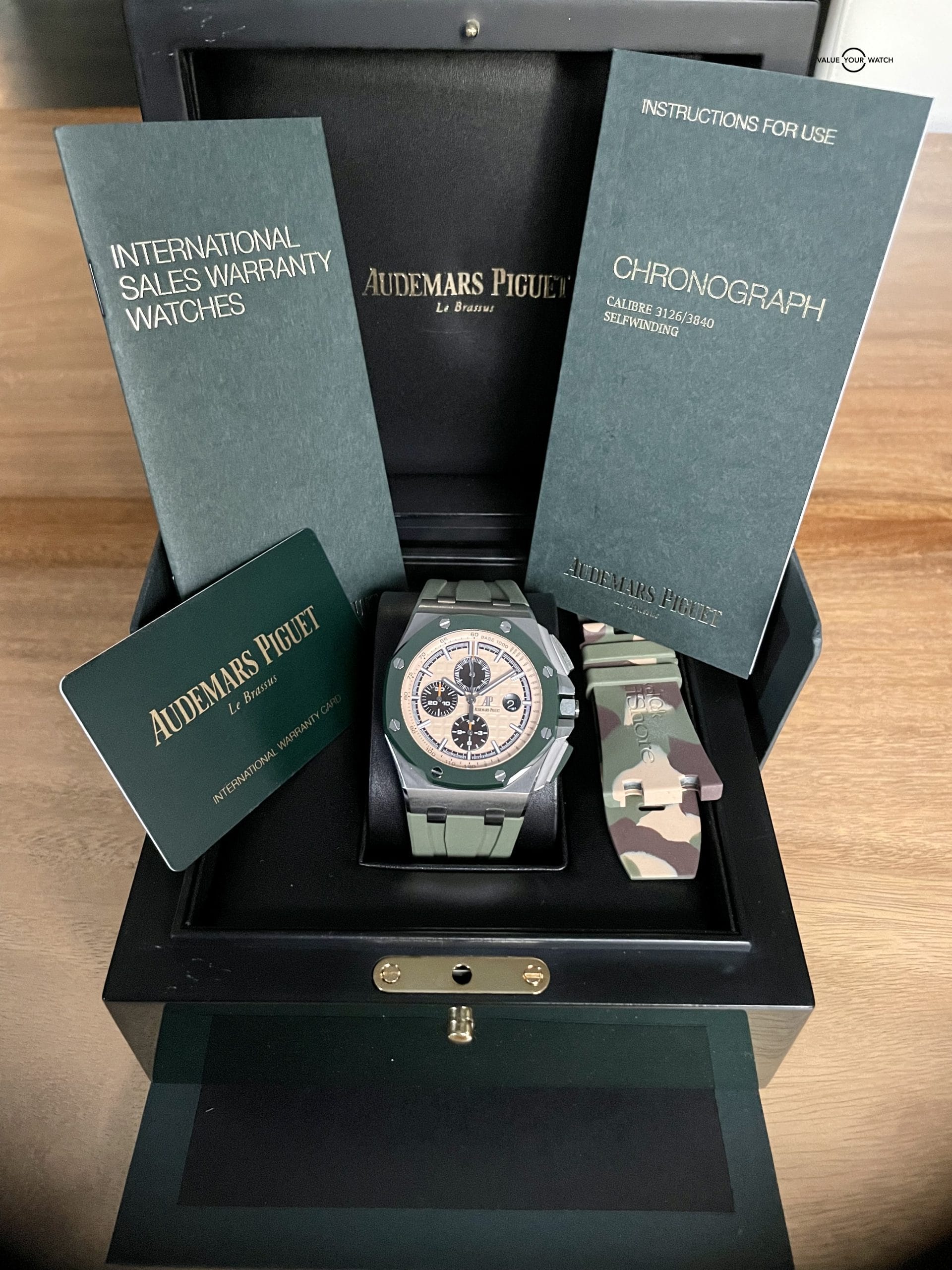Audemars Piguet Royal Oak Offshore 44mm Combat Camo Green Box and Papers 44mm 26400SO.OO.A054CA.01