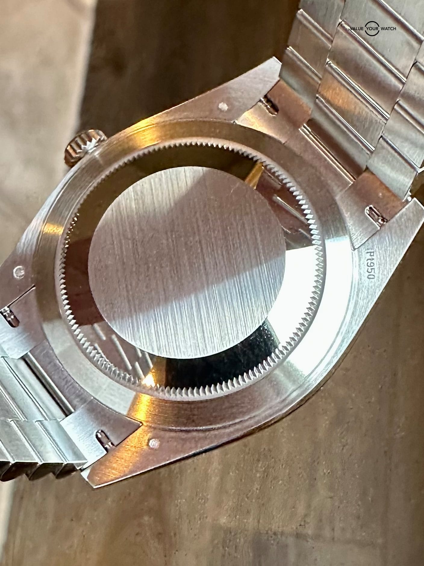 RARE Rolex Platinum Day-Date Ice Blue Quadrant Motif Beveled Roman Dial 40mm - 2021 COMPLETE 228206 President - Image 15