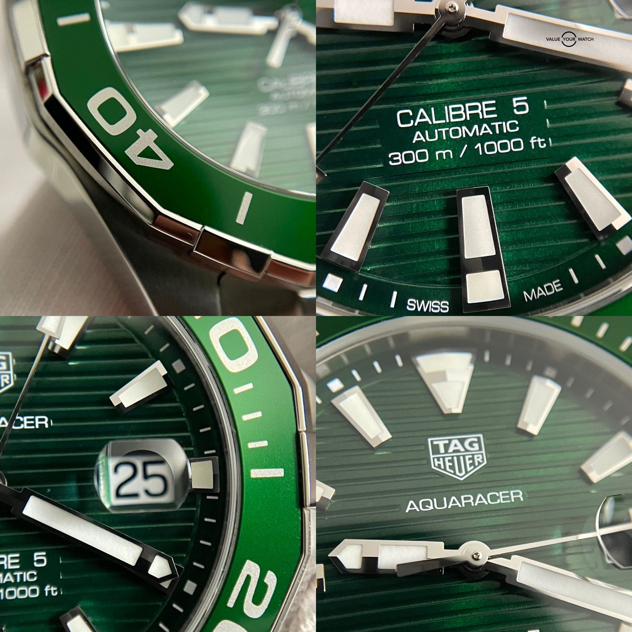 TAG Heuer Aquaracer 43 Calibre 5 Automatic Ceramic Green “HULK” – 43mm – WAY201S.BA0927 - Image 8