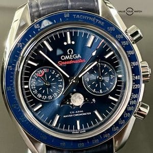 2022 UNWORN Omega Speedmaster MOONPHASE BLUE DIAL 44.25mm 304.33.44.52.03.001