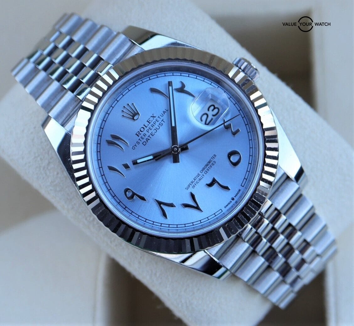 Rolex datejust 41 arabic dial hot sale