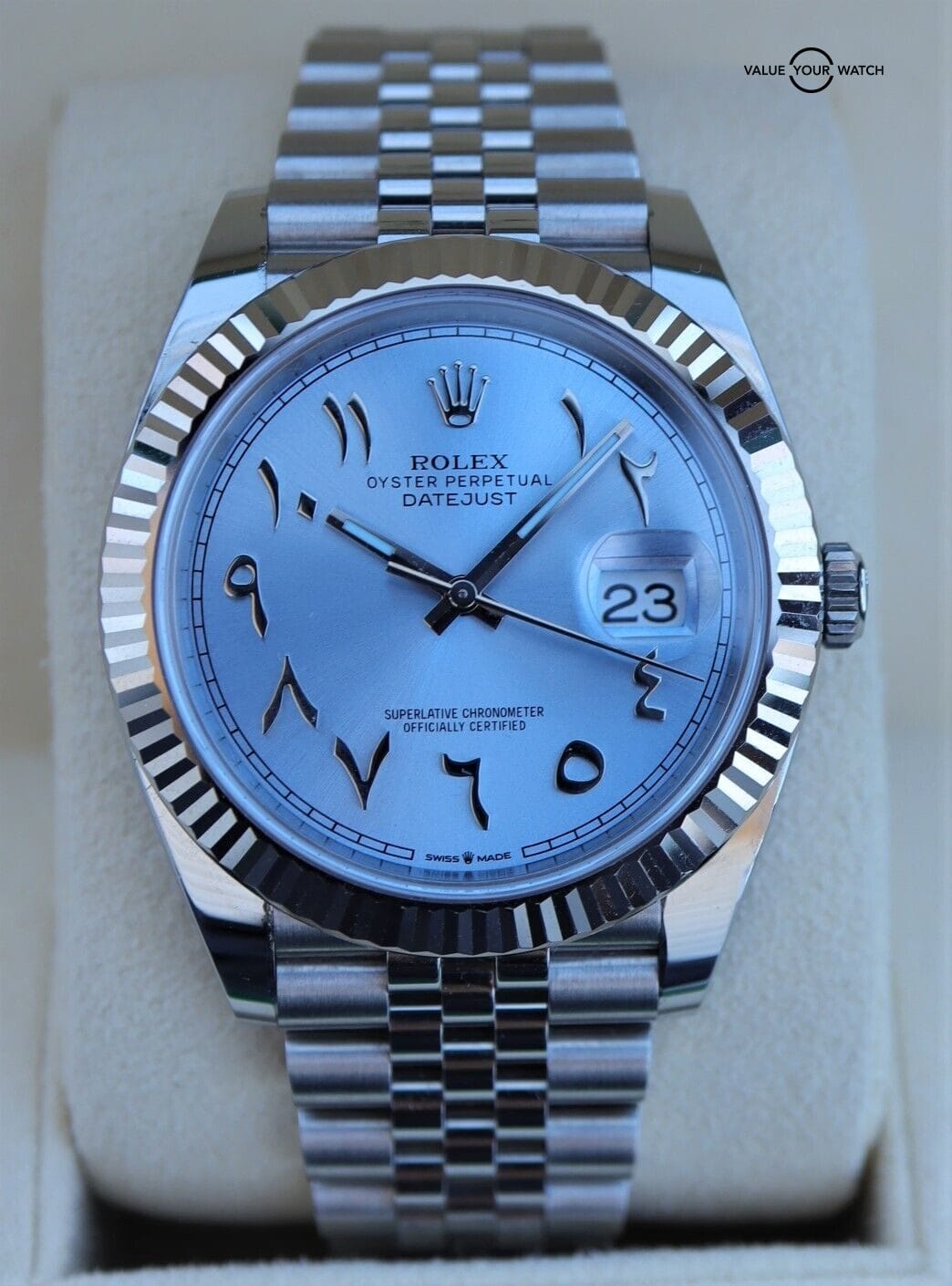 Arabic Dial Rolex Blue Wave Dial Rolex Datejust 41mm 126334 ICE