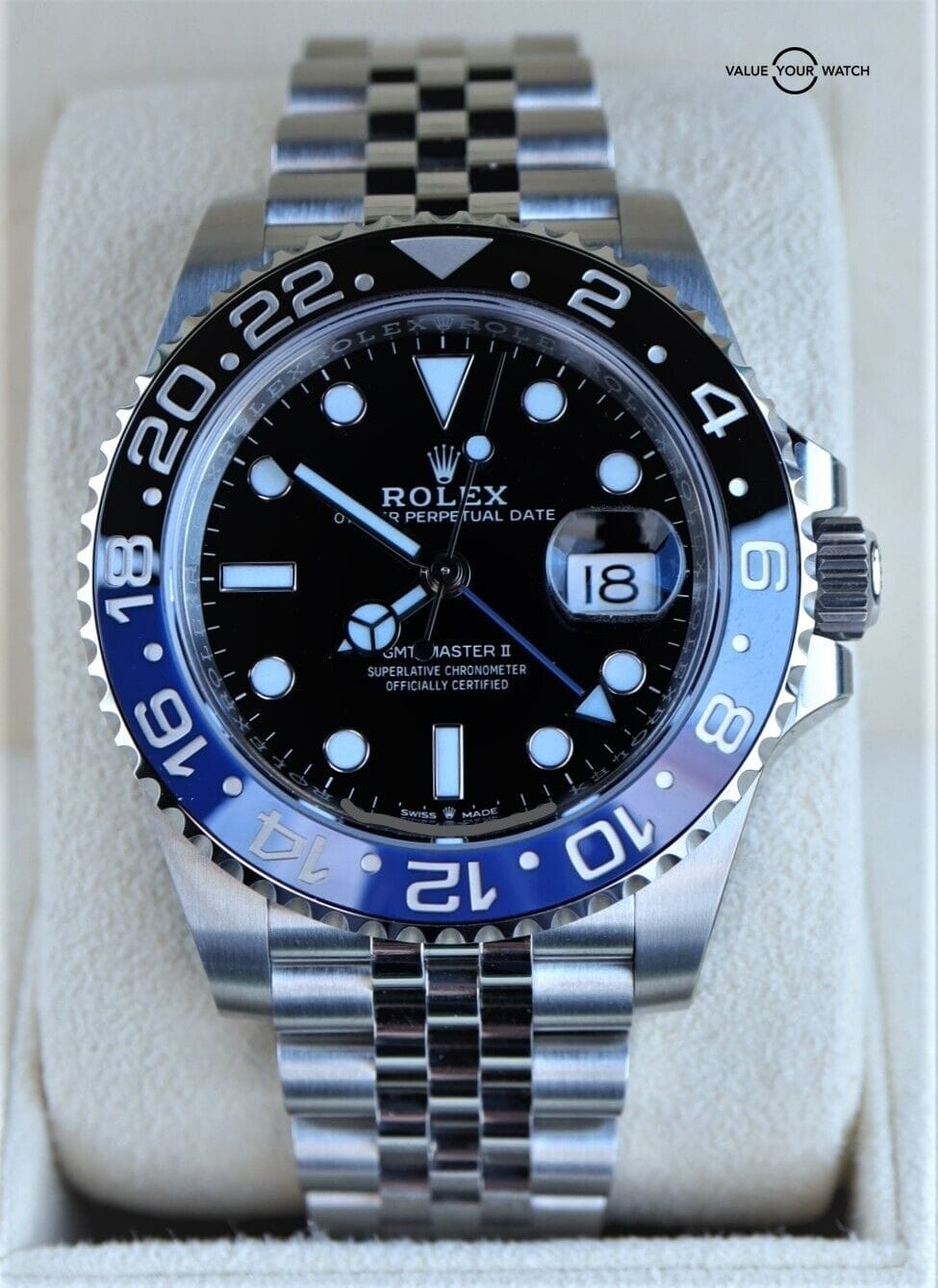 Rolex GMT-Master II 126710BLNR “Batgirl” Jubilee Black Dial Boxes/Papers