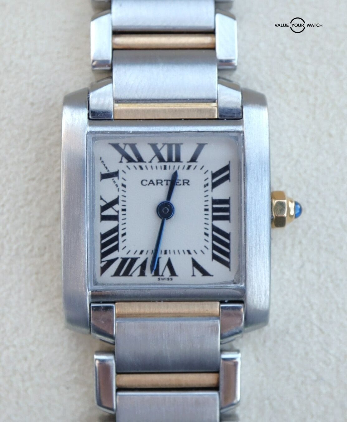 Cartier Tank Ladies Francaise 2300 18K Yellow Gold & Stainless Steel Small