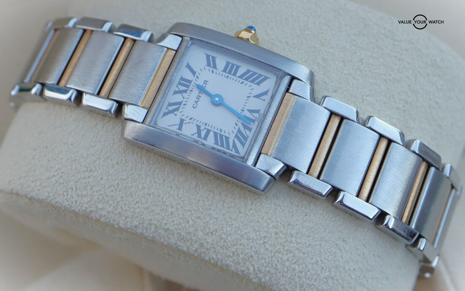 Cartier Tank Ladies Francaise 2300 18K Yellow Gold & Stainless Steel Small - Image 5