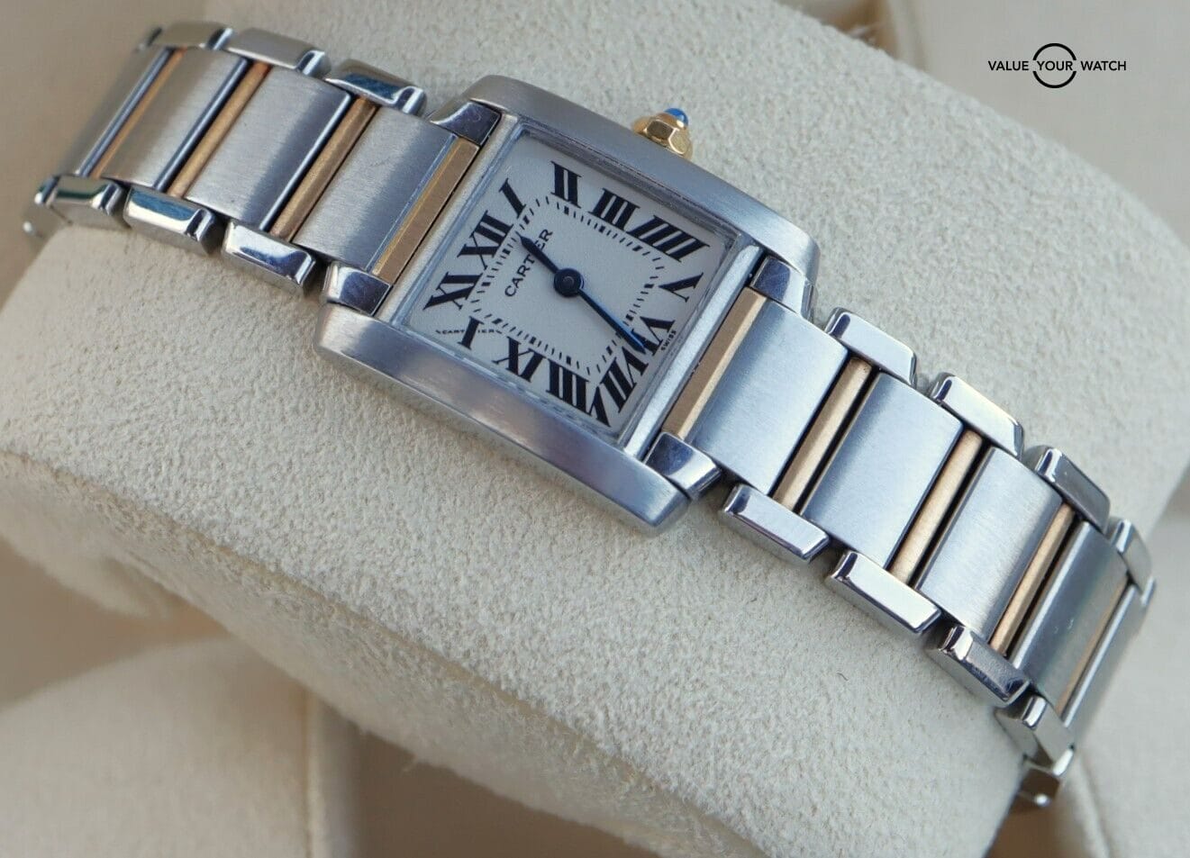 Cartier Tank Ladies Francaise 2300 18K Yellow Gold & Stainless Steel Small - Image 6