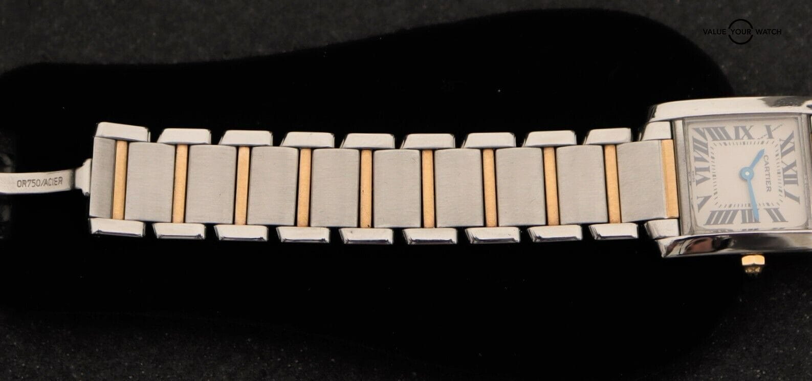 Cartier Tank Ladies Francaise 2300 18K Yellow Gold & Stainless Steel Small - Image 10