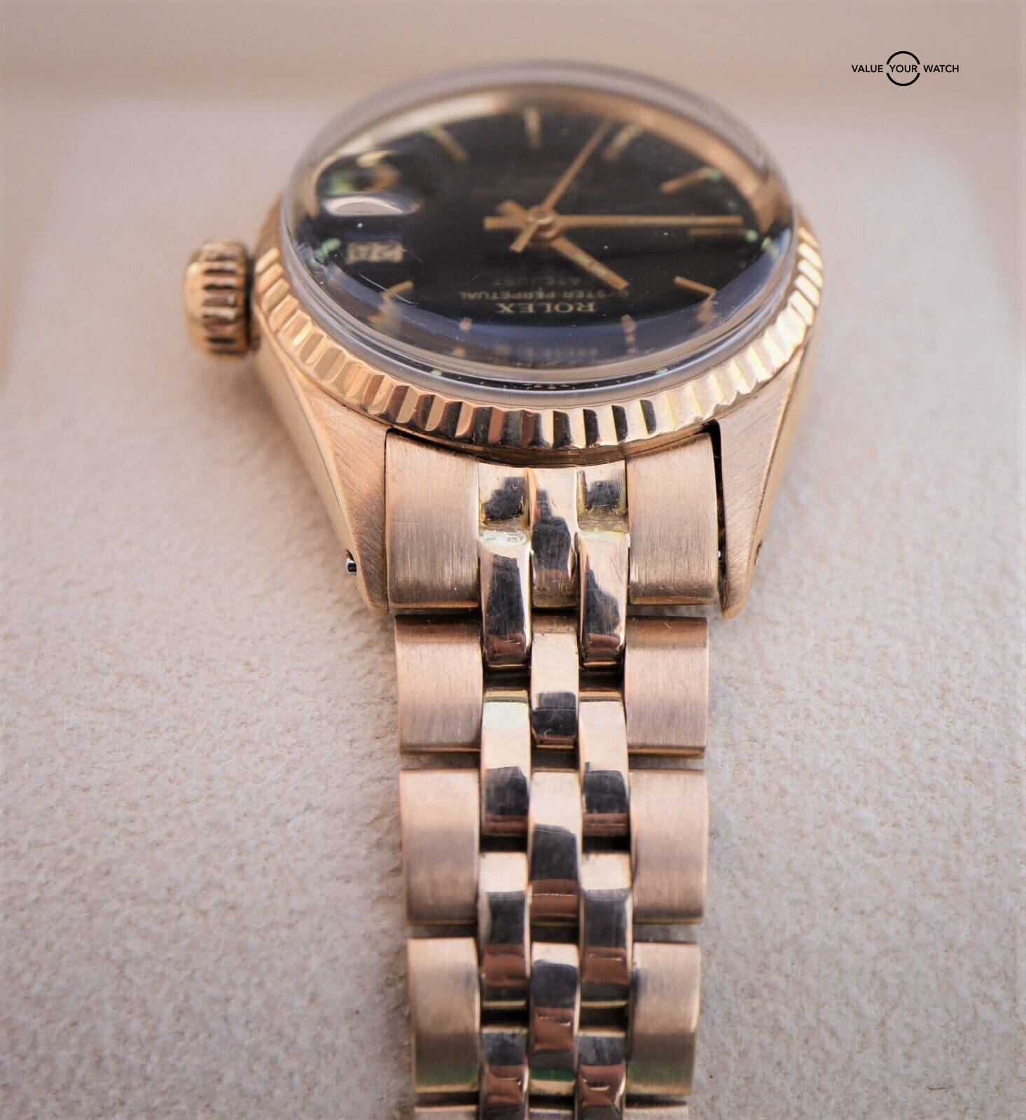 Rolex Ladies Datejust 6517 18K Yellow Gold Black Dial - Image 7