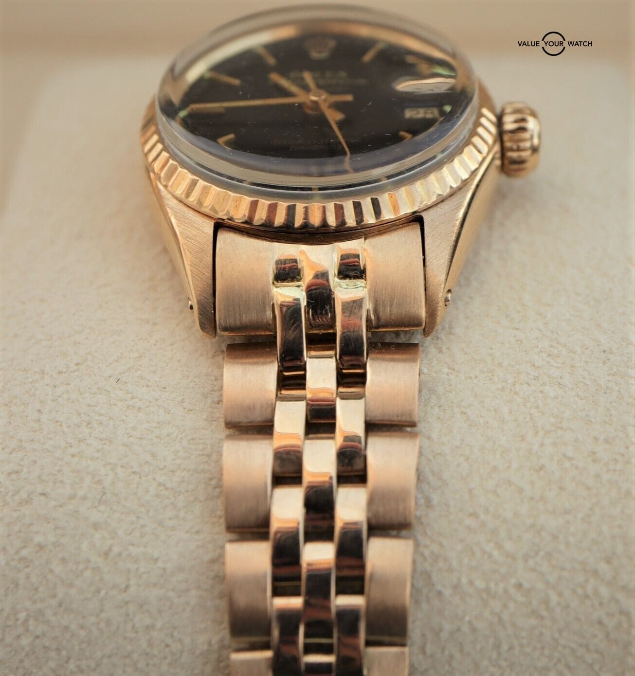 Rolex Ladies Datejust 6517 18K Yellow Gold Black Dial - Image 8