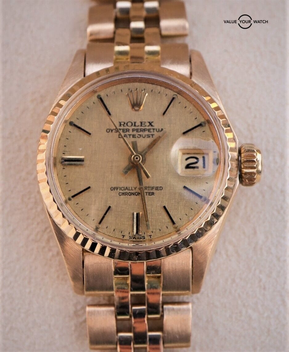 Rolex Ladies Datejust 6517 18K Yellow Gold Champagne Dial