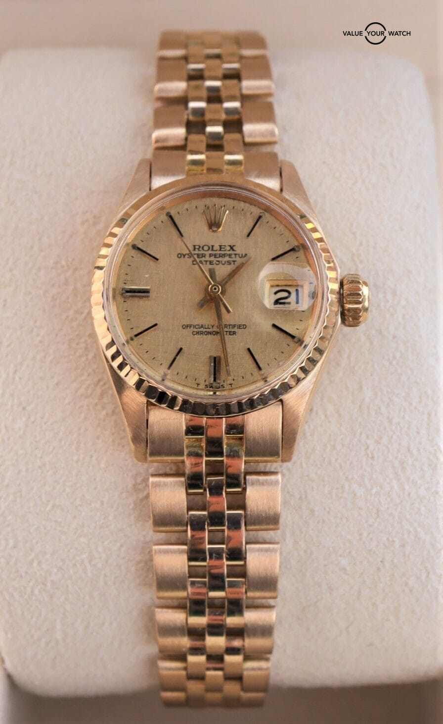 Rolex Ladies Datejust 6517 18K Yellow Gold Champagne Dial - Image 3