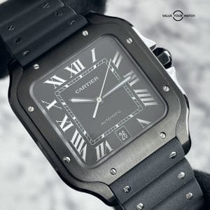 Cartier Santos de Cartier Large Black ADLC Steel – 2021 Box & Papers WSSA0039 MINT