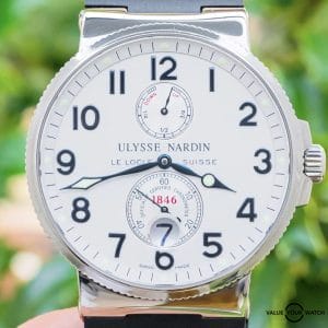 Ulysse Nardin Maxi Marine Chronometer 41 $8.2K MSRP Boxes White Dial 263-66