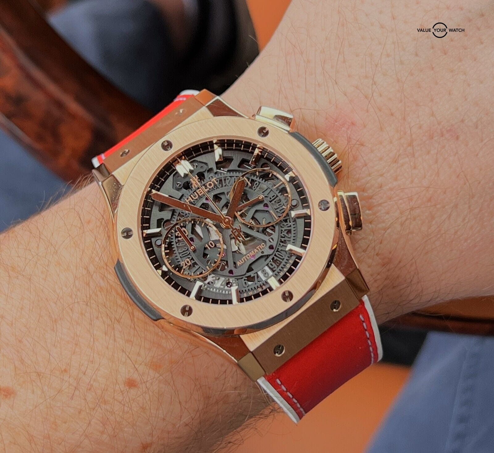 Hublot Classic Fusion Aerofusion 45mm 18K Rose Gold Skeleton Dial Boxes/Papers! - Image 3