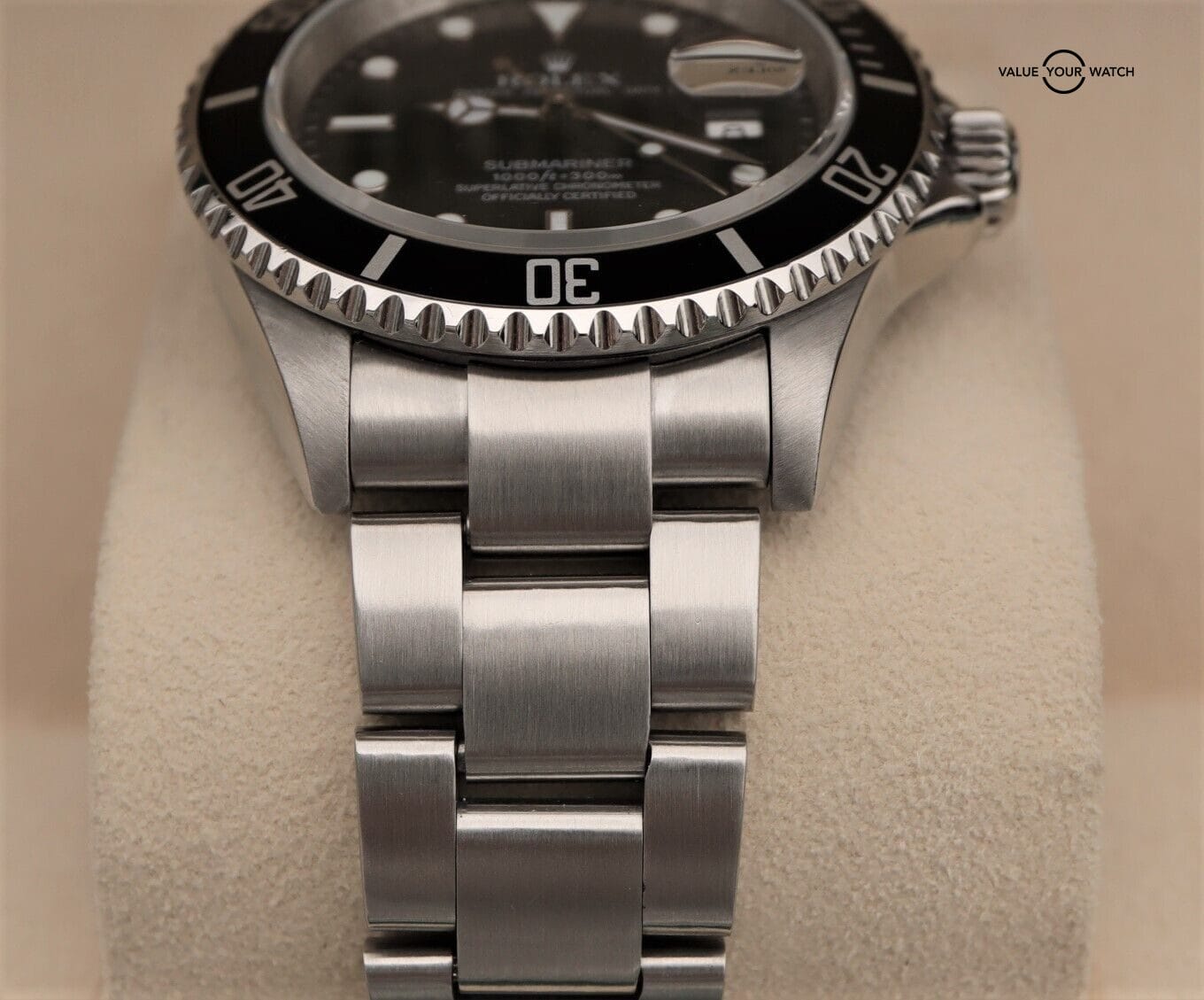 Rolex Submariner Date 16160 40mm No Holes Black Dial RARE Engraved Rehaut B&P - Image 2