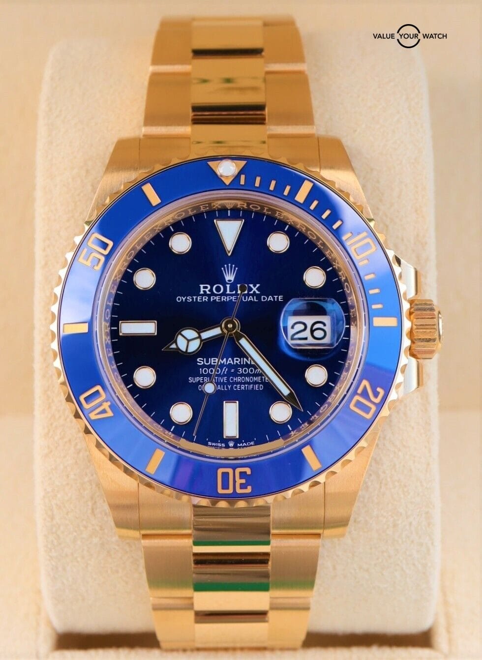 Rolex Submariner Date 126618LB 41mm 18k Yellow Gold Blue Dial Unworn Dec 2022